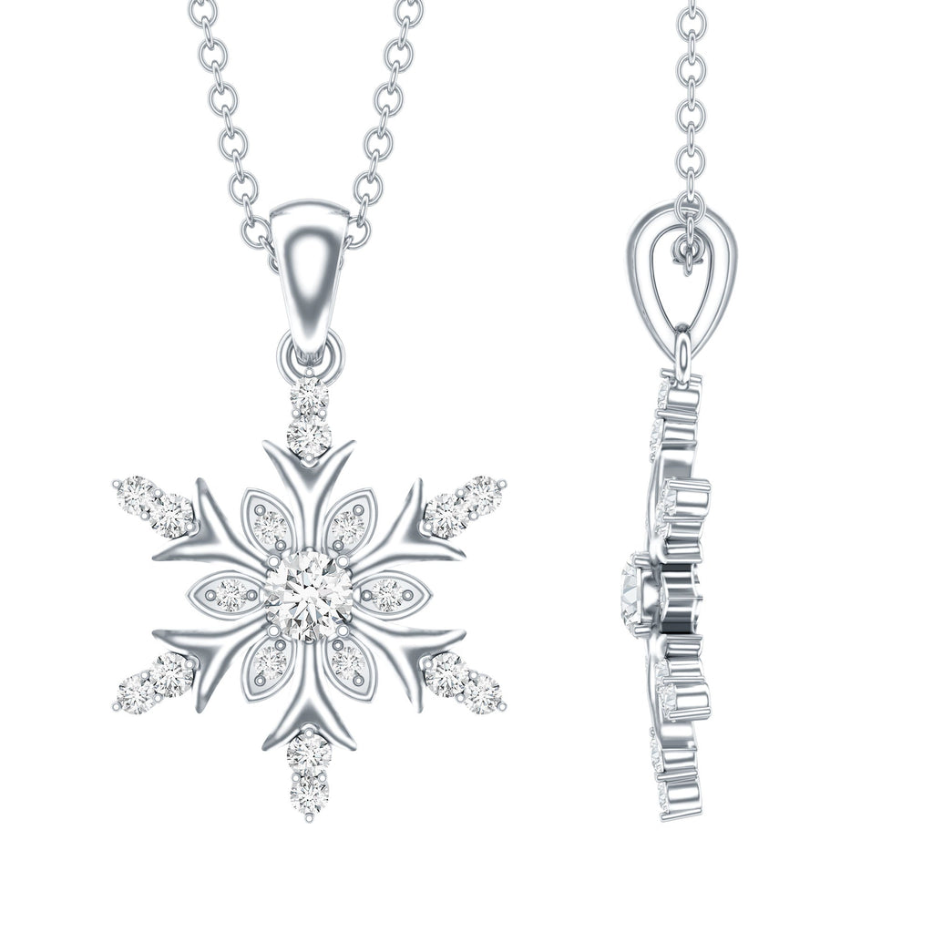 Certified Diamond Snowflake Christmas Necklace