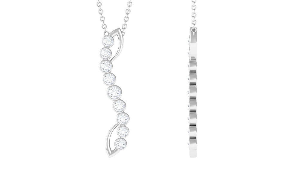 Bezel Set Diamond Designer Dangle Necklace