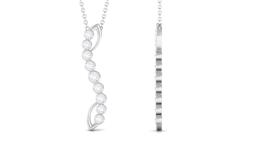 Bezel Set Diamond Designer Dangle Necklace
