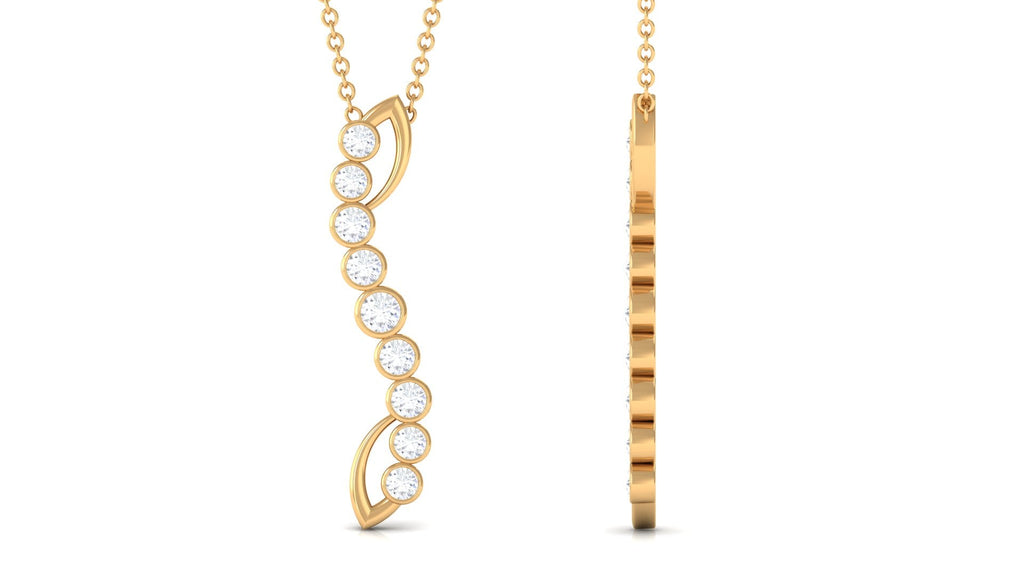 Bezel Set Diamond Designer Dangle Necklace
