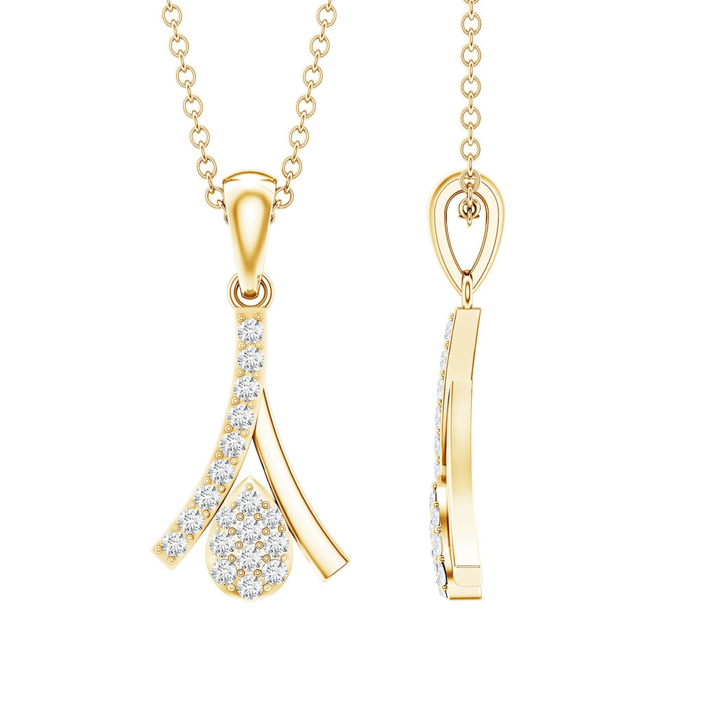 Certified Round Cut Diamond Cluster Necklace