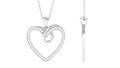 Pave Set Diamond Open Heart Pendant Necklace