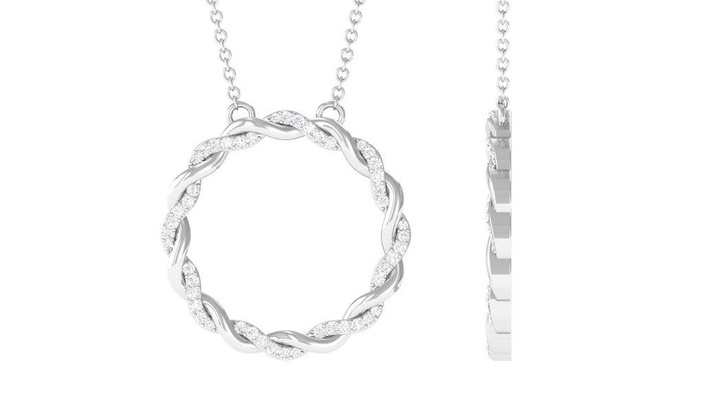 Diamond Twisted Eternity Necklace in Pave Setting