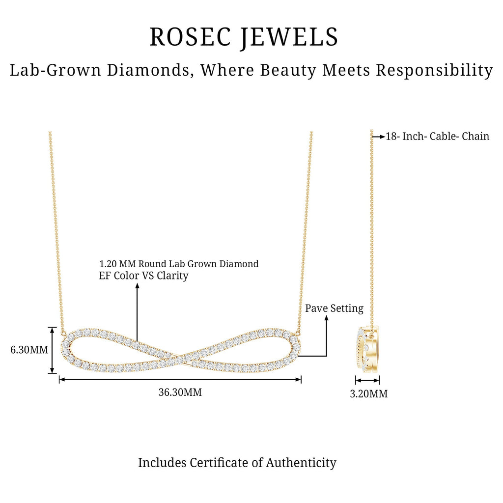 Diamond Sideway Infinity Pendant Necklace