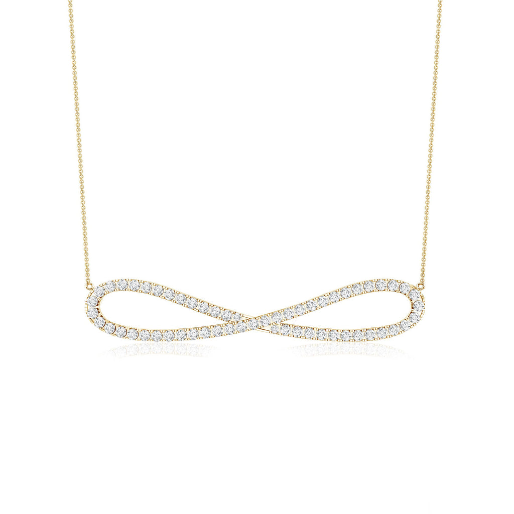 Diamond Sideway Infinity Pendant Necklace