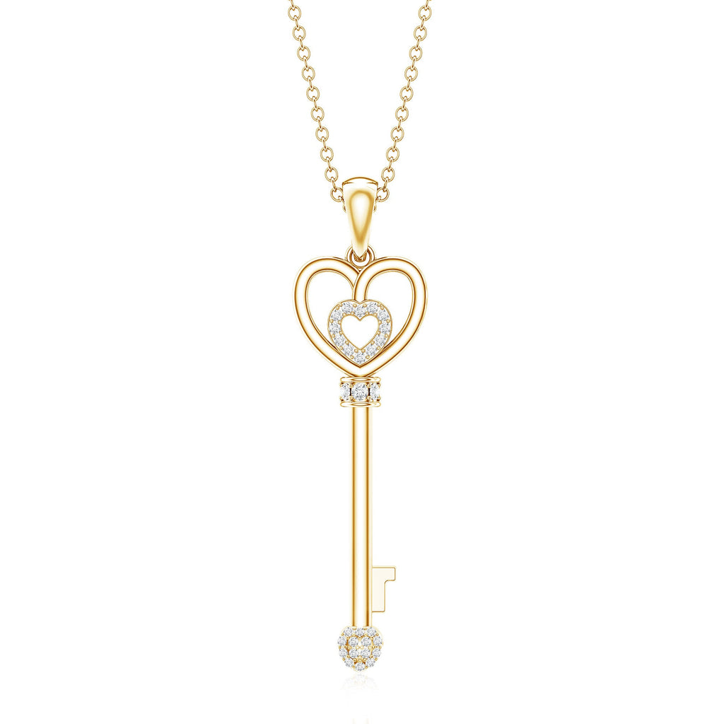 Vintage Style Diamond Key Necklace For Women