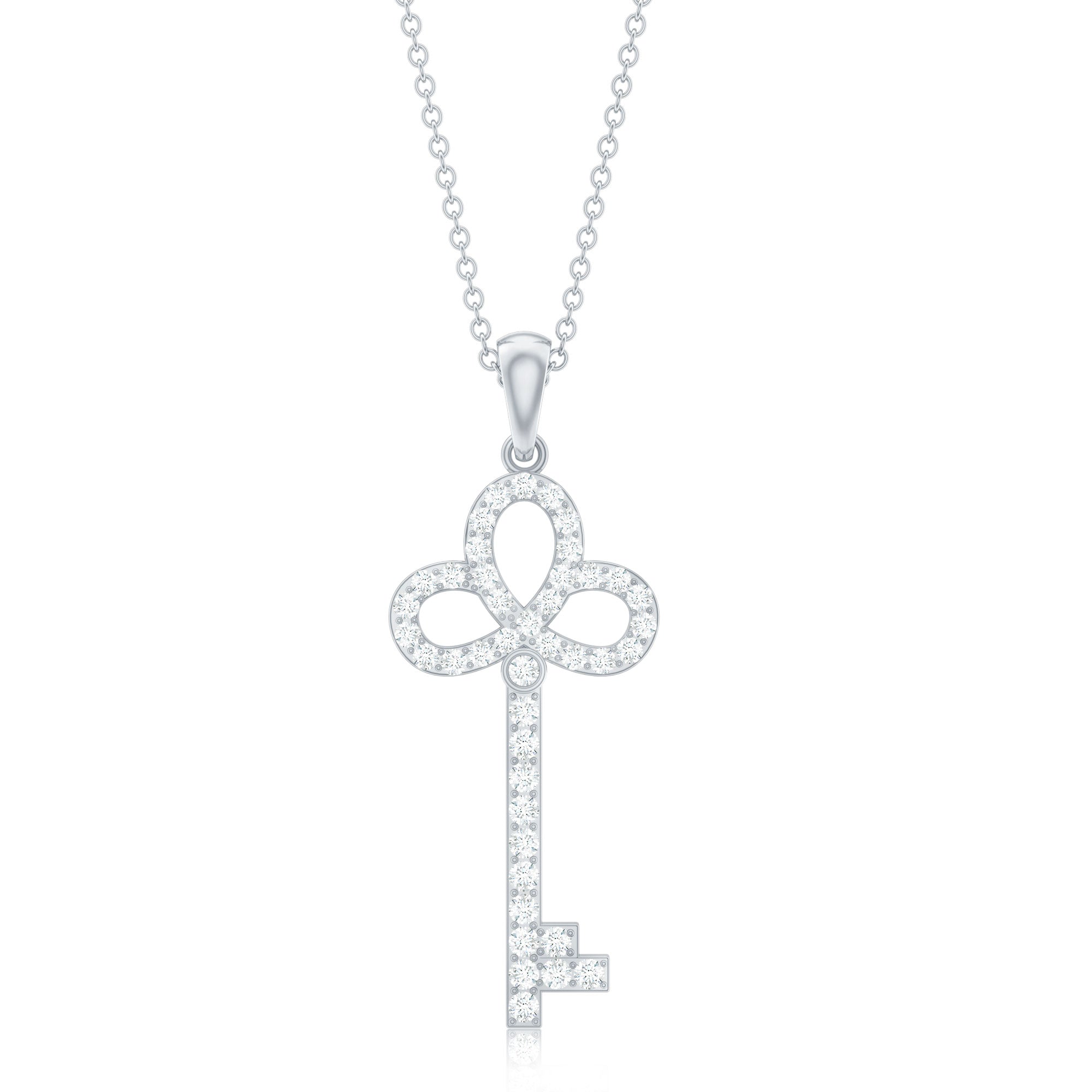 Certified Moissanite Key Pendant Necklace for her