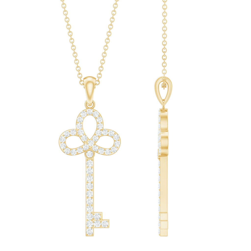 Certified Moissanite Key Pendant Necklace for her