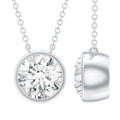 1 Carat Moissanite Solitaire Necklace in Bezel Setting