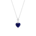 0.9 Carat Lab Grown Blue Sapphire Heart Necklace for Women