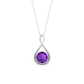 1.2 CT Real Amethyst Infinity Pendant Necklace