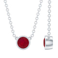 Bezel Set Round Ruby Solitaire Necklace
