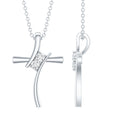 Certified Moissanite Cross Pendant Necklace With Chain