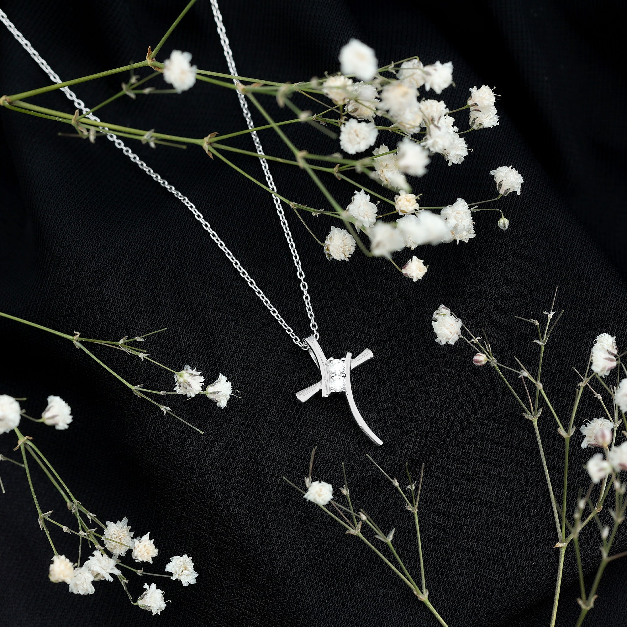 Certified Moissanite Cross Pendant Necklace With Chain