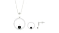 Certified Real Black Onyx Eternity Necklace and Earrings Set with Moissanite