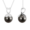 Nature Inspired 8 Carat Tahitian Pearl and Diamond Drop Pendant