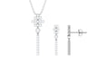 Contemporary Diamond Bar Necklace and Earrings Set for Women