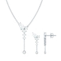 Certified Moissanite Bridal Necklace and Earrings Set