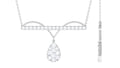 Pave Set Moissanite Designer Teardrop Bar Necklace