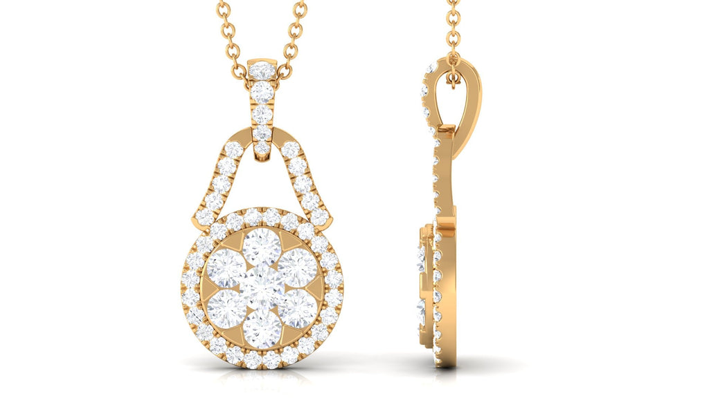 Certified Moissanite Modern Drop Pendant Necklace