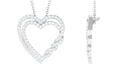 Certified Moissanite Double Heart Pendant Necklace For Her