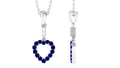 Natural Blue Sapphire Heart Pendant Necklace with Moissanite