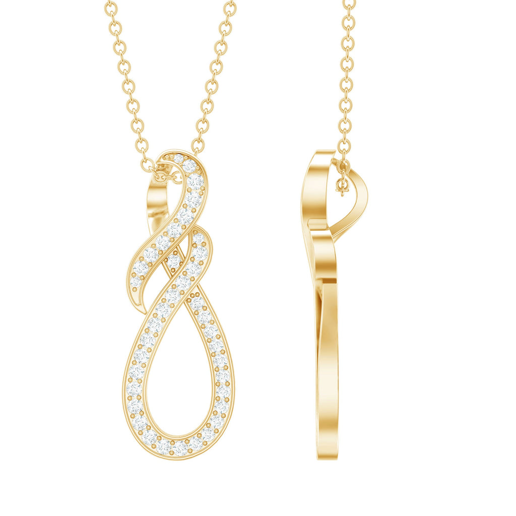 Natural Diamond Infinity Knot Pendant Necklace