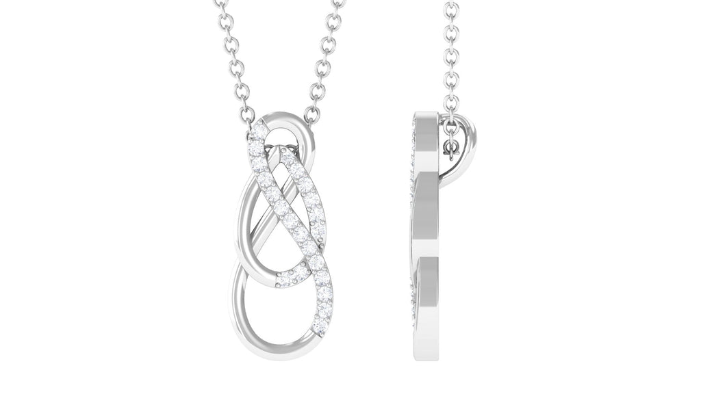 Interlock Infinity Pendant Necklace with Real Diamond