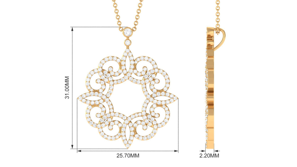 Certified Moissanite Vintage Inspired Pendant Necklace