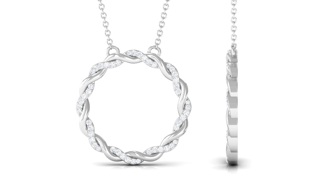 Diamond Twisted Eternity Necklace in Pave Setting
