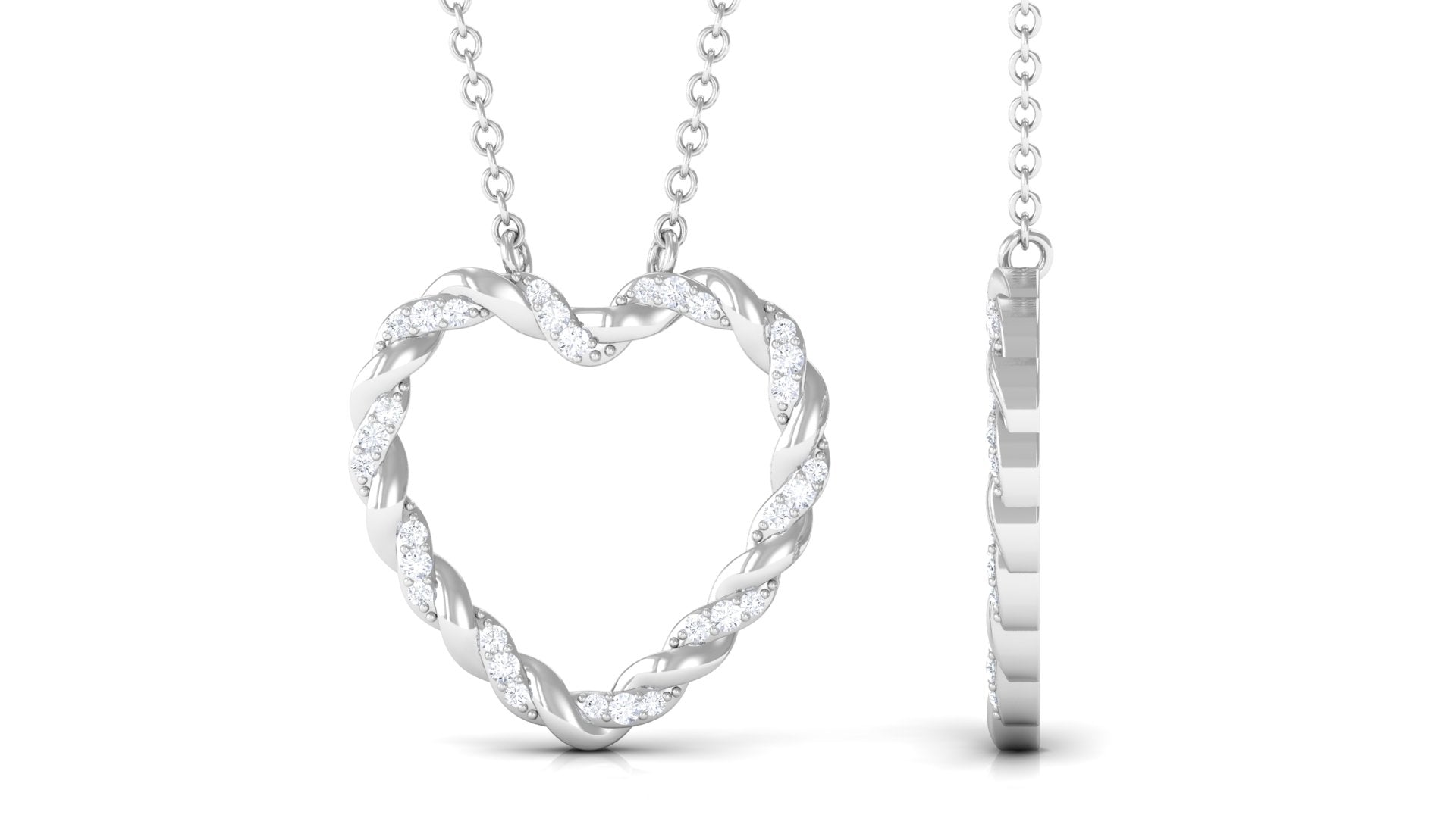 Natural Diamond Heart Necklace for Women