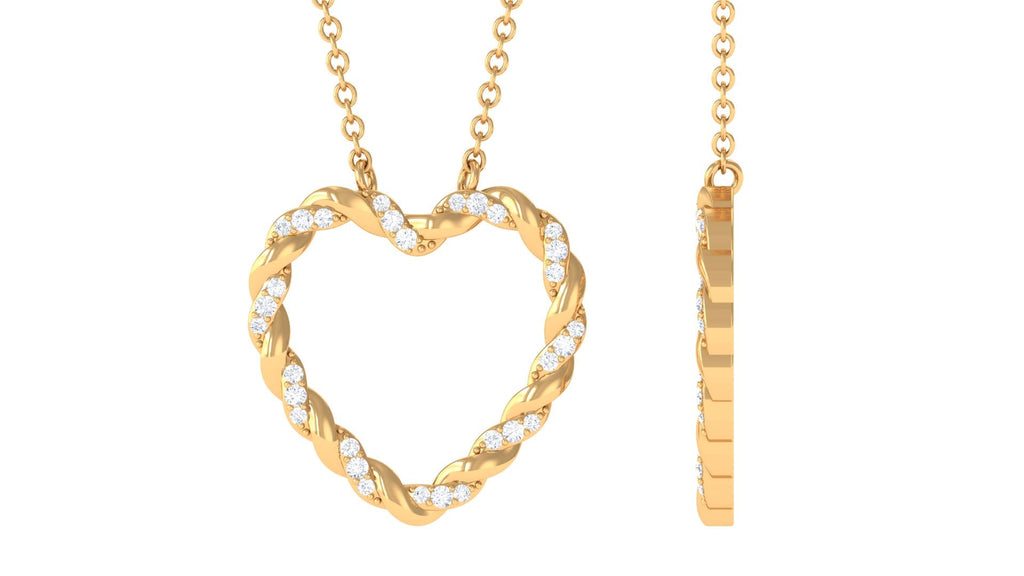 Natural Diamond Heart Necklace for Women