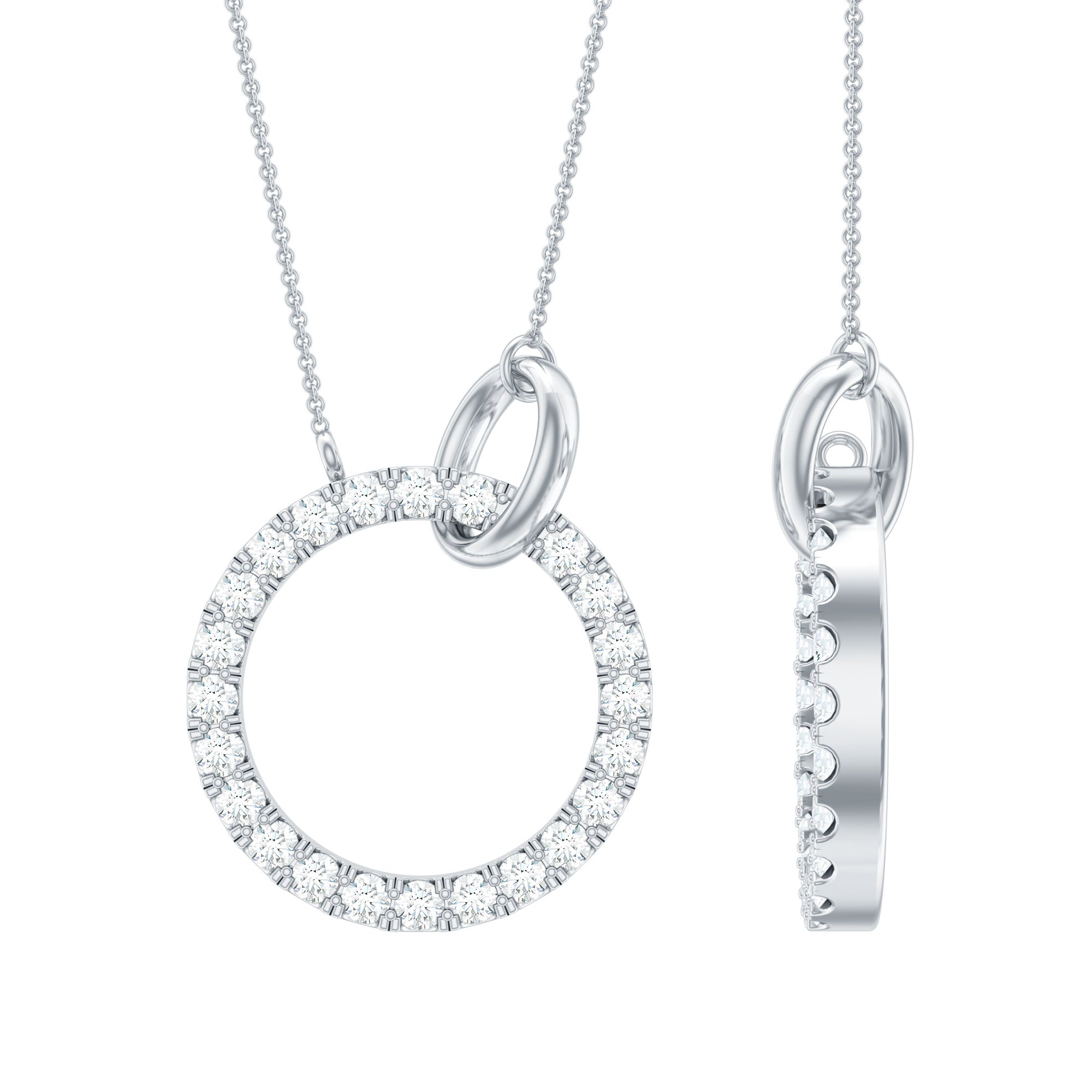 Natural Diamond Eternity Necklace for Women