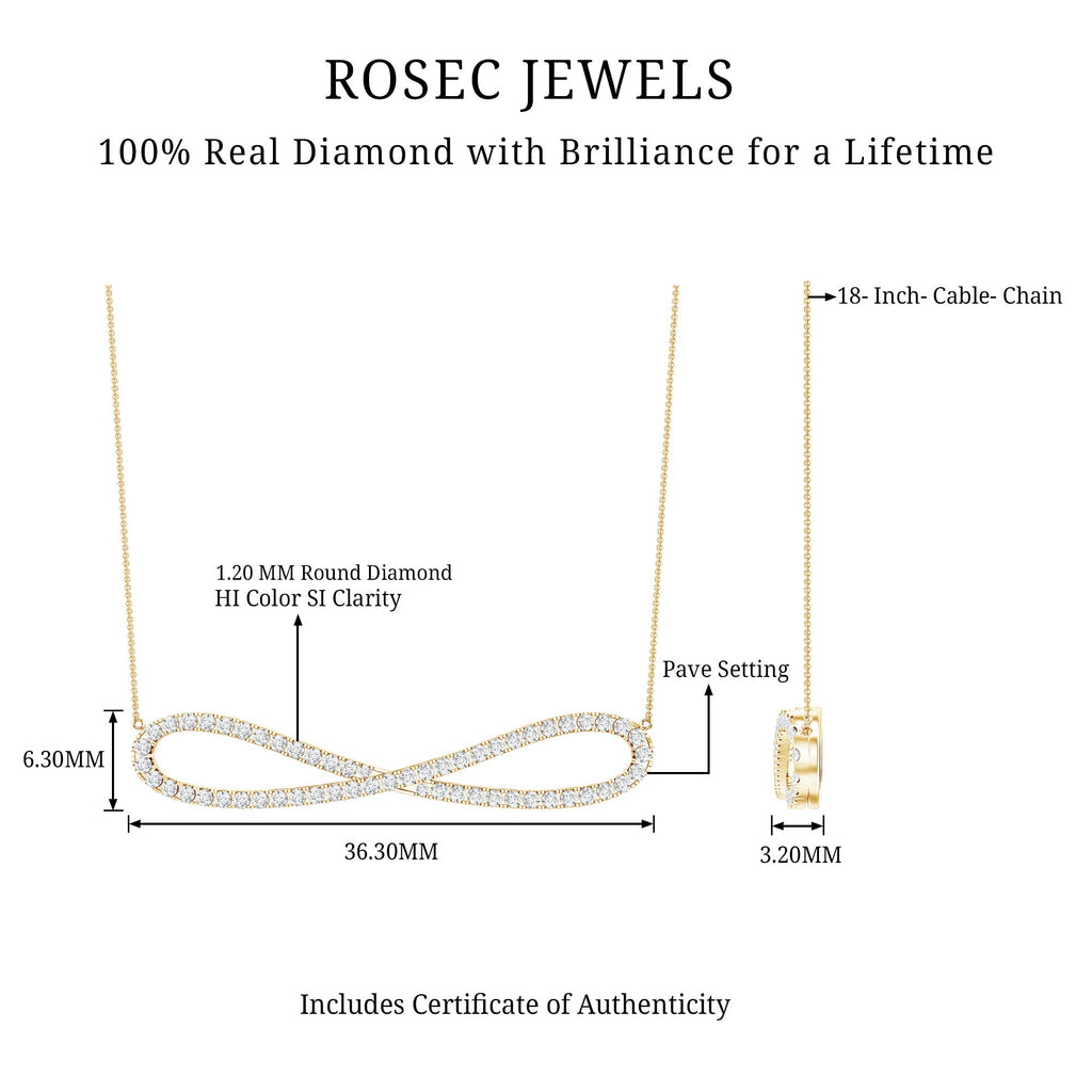 Diamond Sideway Infinity Pendant Necklace