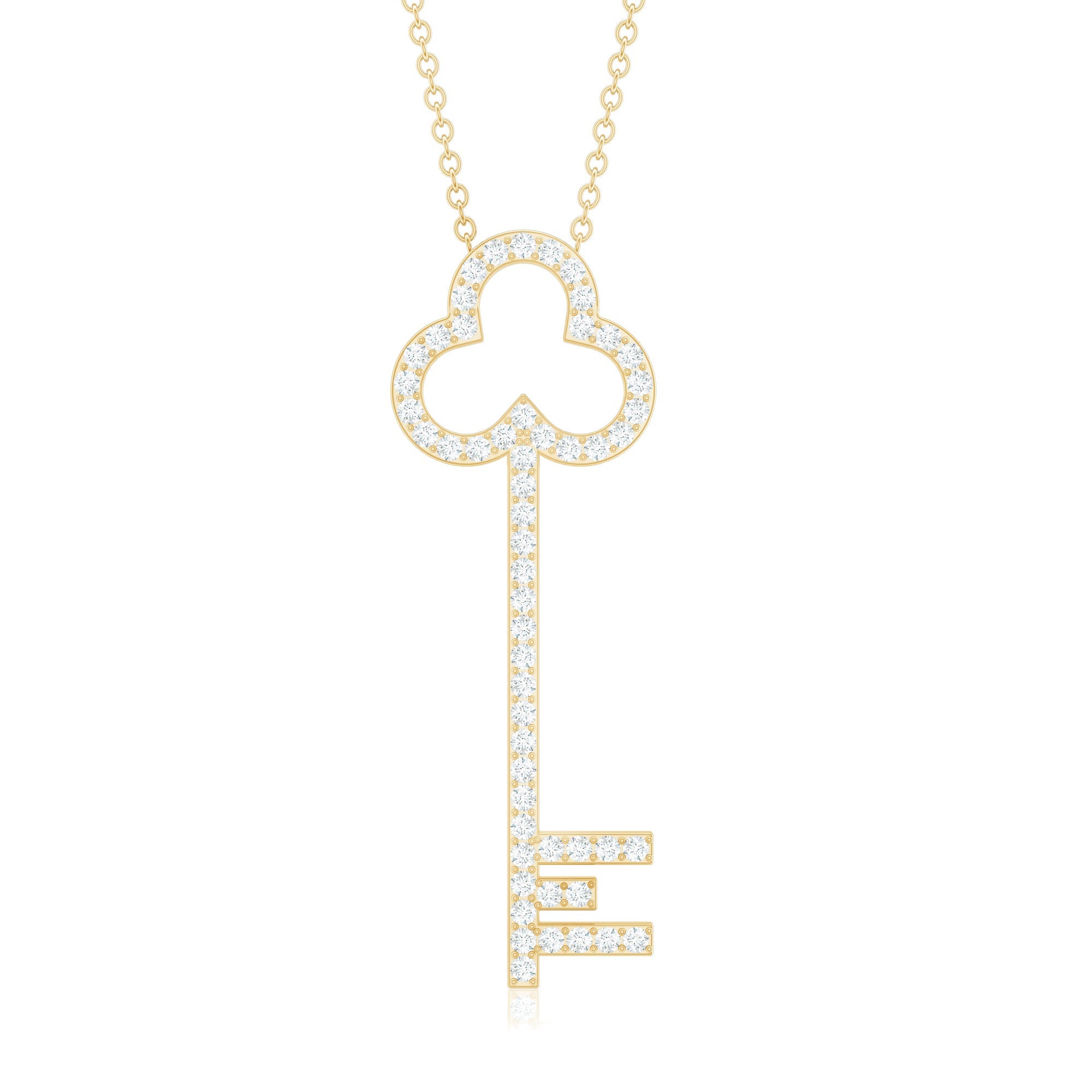 Certified Moissanite Key Pendant Necklace