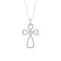 Certified Moissanite Heart Cross Pendant Necklace