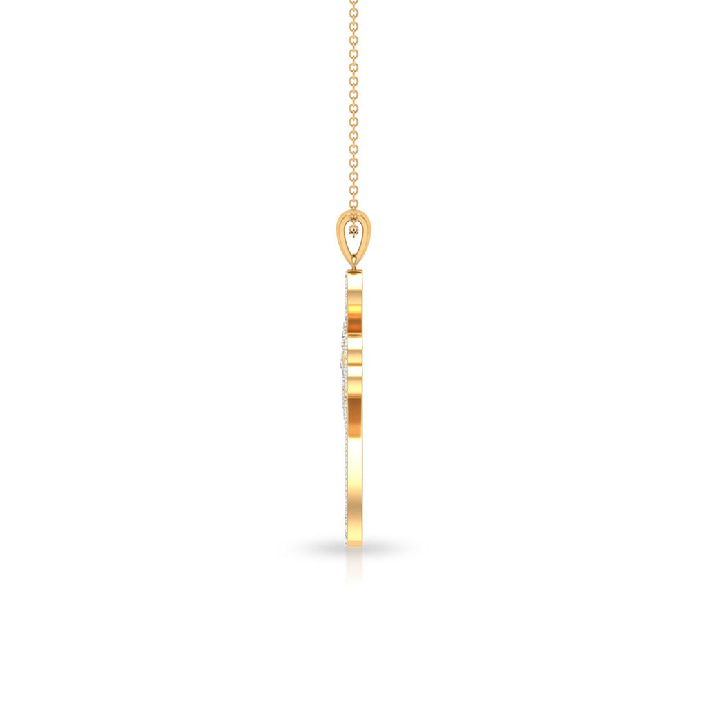 Certified Moissanite Heart Cross Pendant Necklace