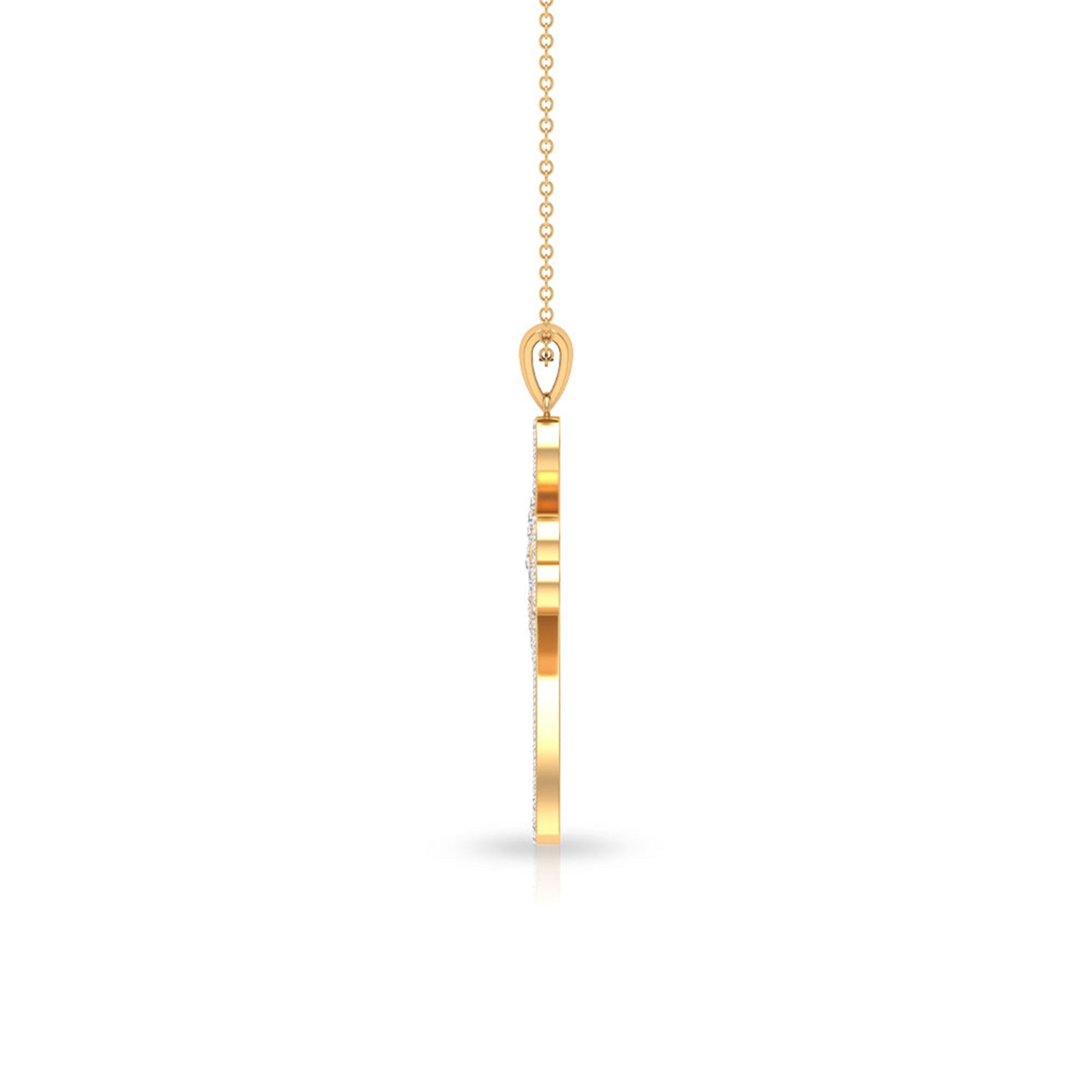 Certified Moissanite Heart Cross Pendant Necklace