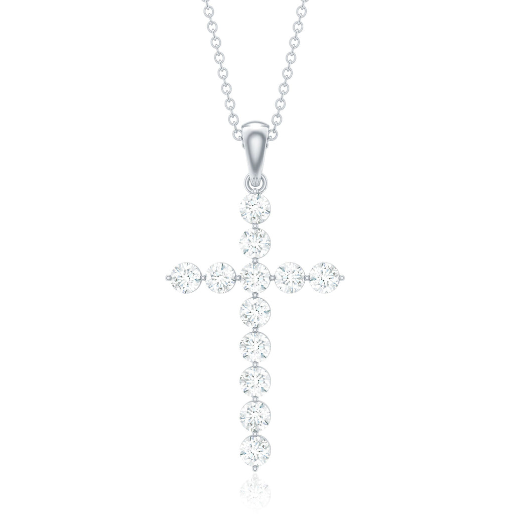Certified Moissanite Cross Pendant Necklace