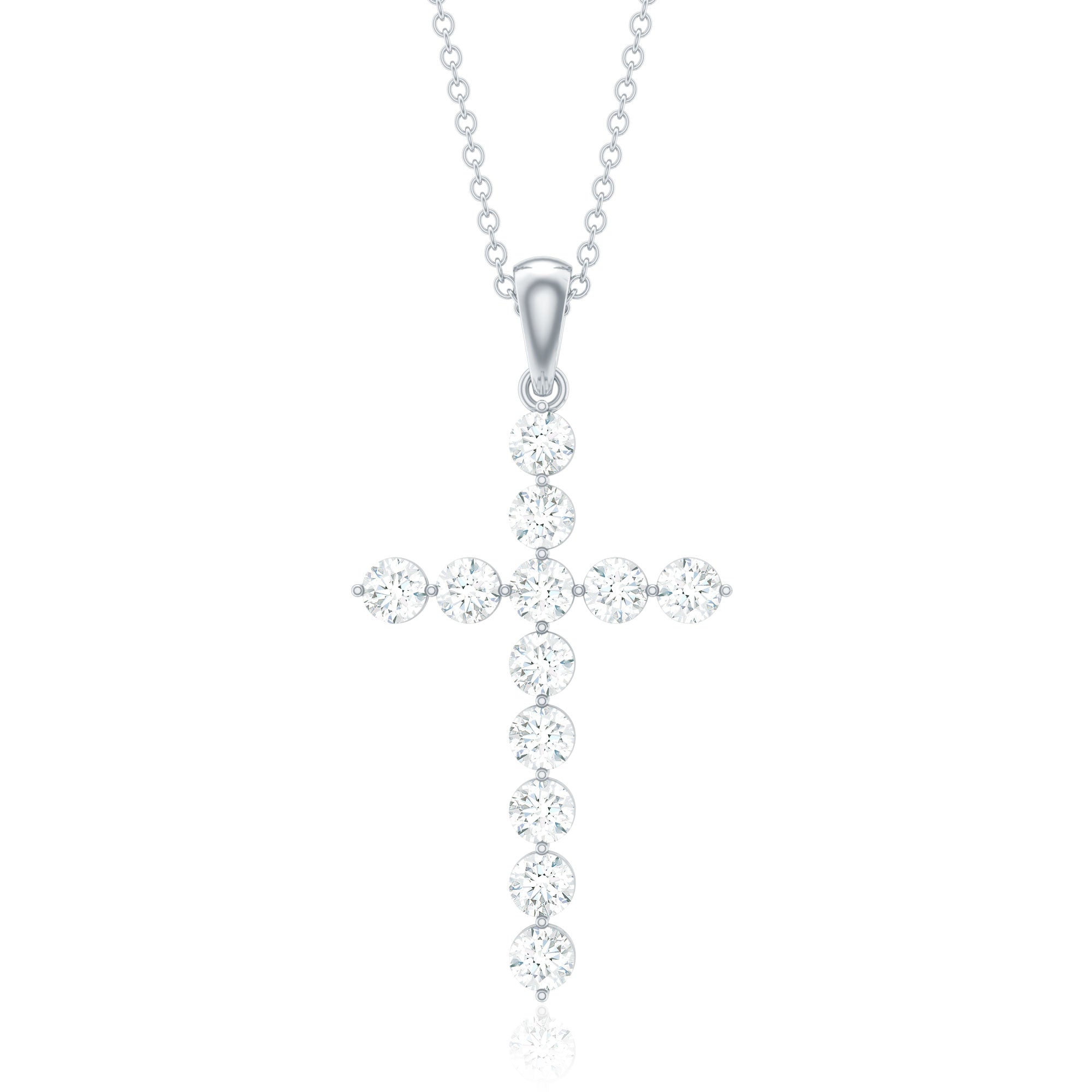 Certified Moissanite Cross Pendant Necklace