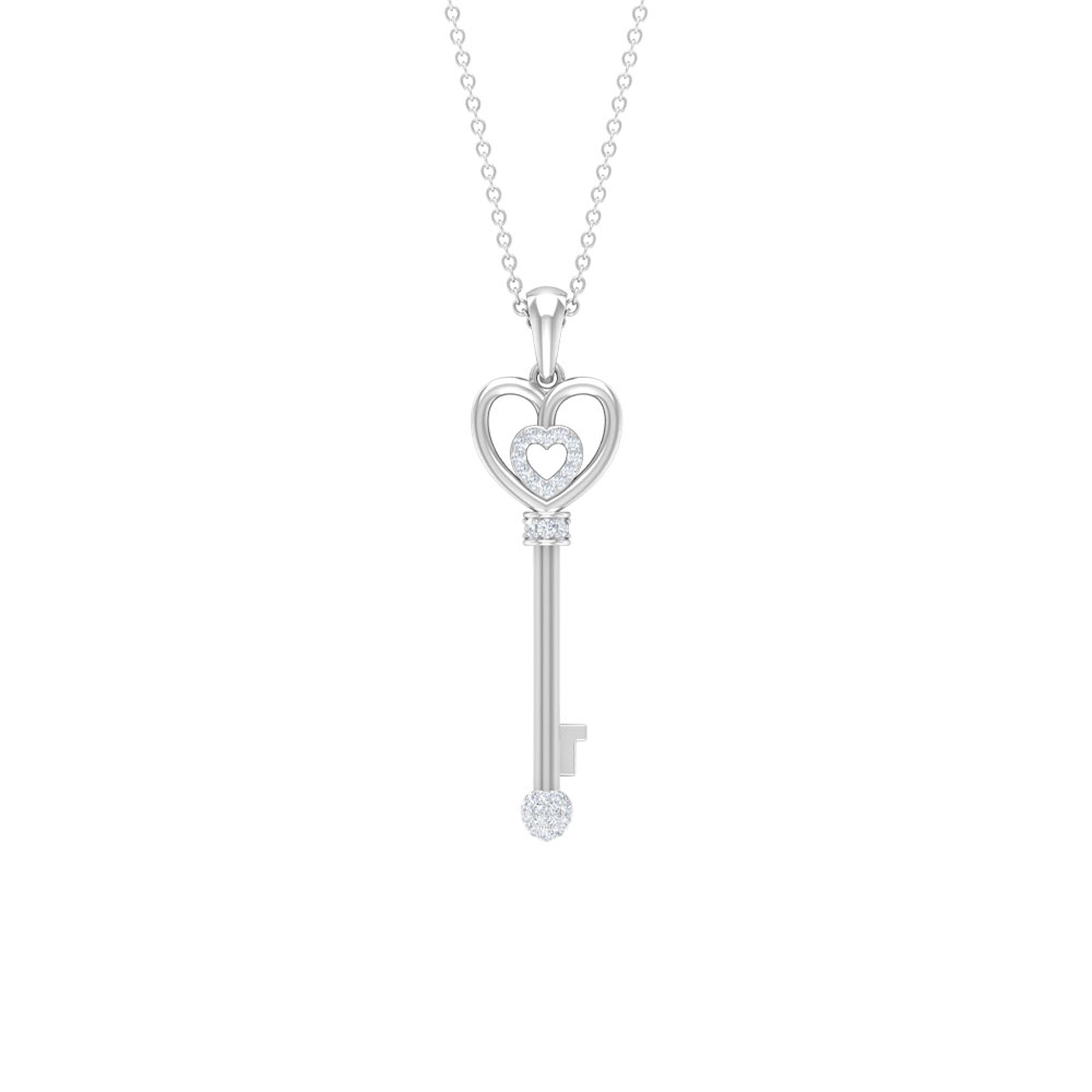 Vintage Style Diamond Key Necklace For Women