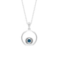 Real London Blue Topaz Open Circle Necklace with Certificate