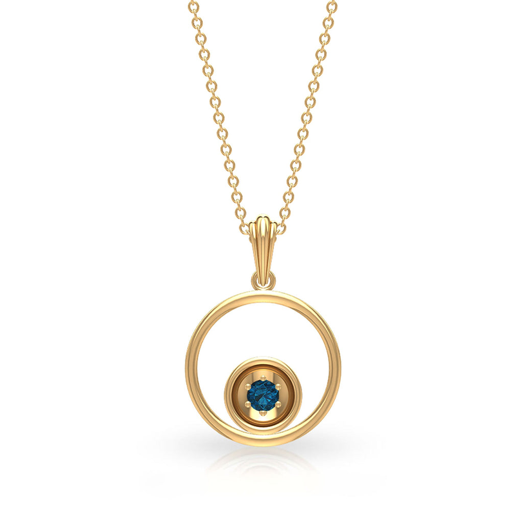 Real London Blue Topaz Open Circle Necklace with Certificate
