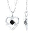 Heart Shape Black Onyx Promise Necklace For Women