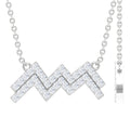 Certified Lab Grown Diamond Zodiac Aquarius Sign Necklace