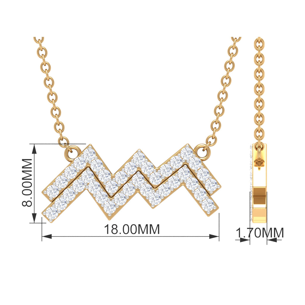 Certified Lab Grown Diamond Zodiac Aquarius Sign Necklace