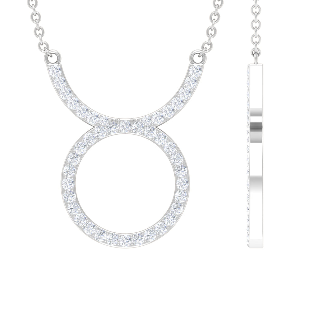 Pave Set Lab Grown Diamond Taurus Zodiac Sign Necklace