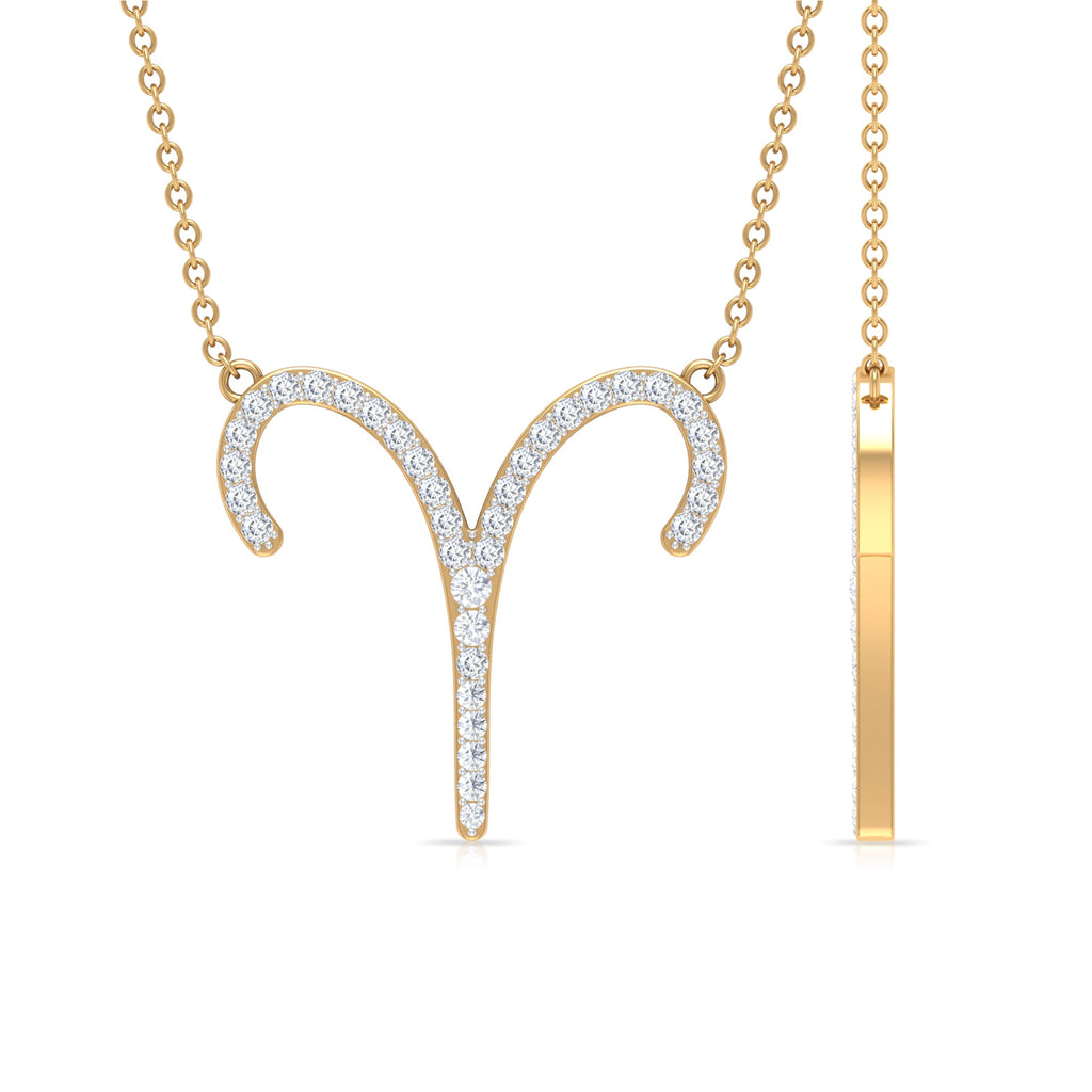 Certified Lab Grown Diamond Aries Astrology Necklace