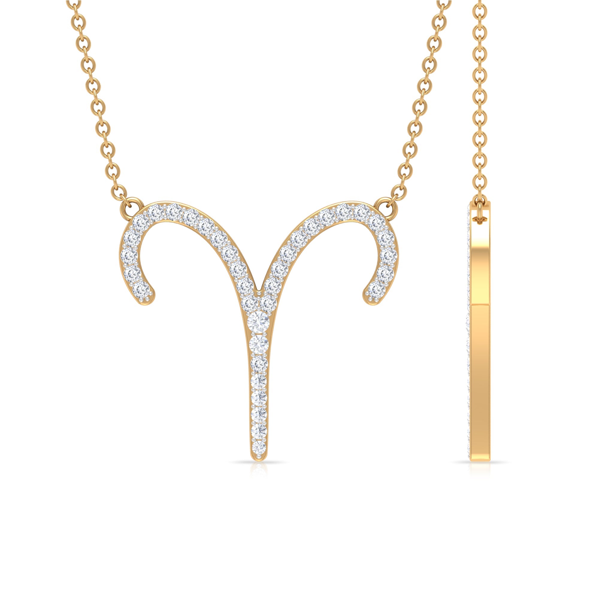 Certified Lab Grown Diamond Aries Astrology Necklace