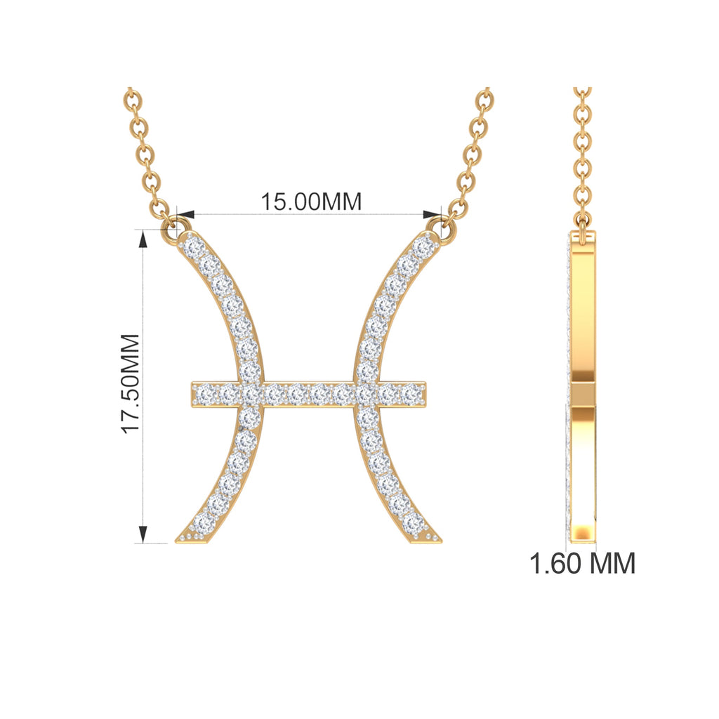 Certified Lab Diamond Pisces Zodiac Sign Necklace
